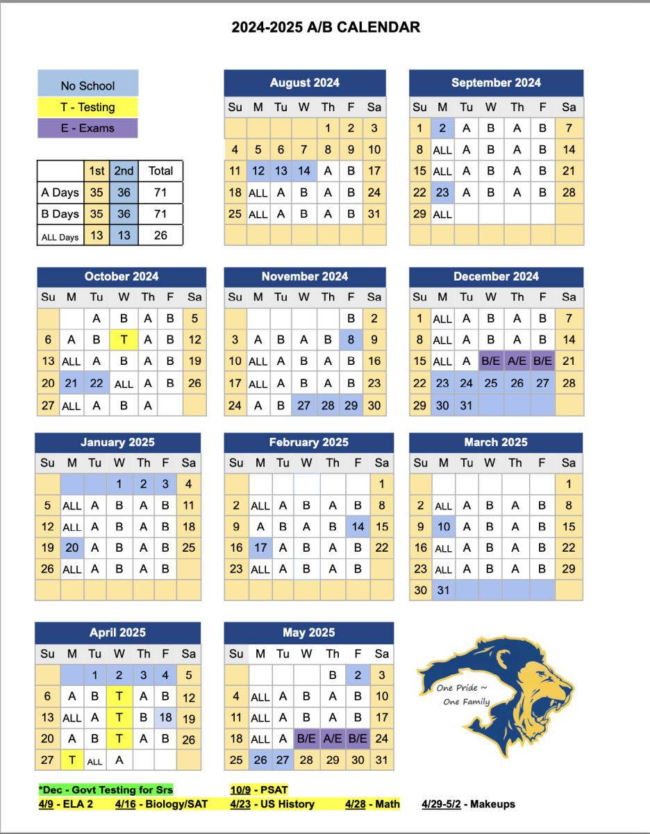 2024-25 A/B Day Calendar